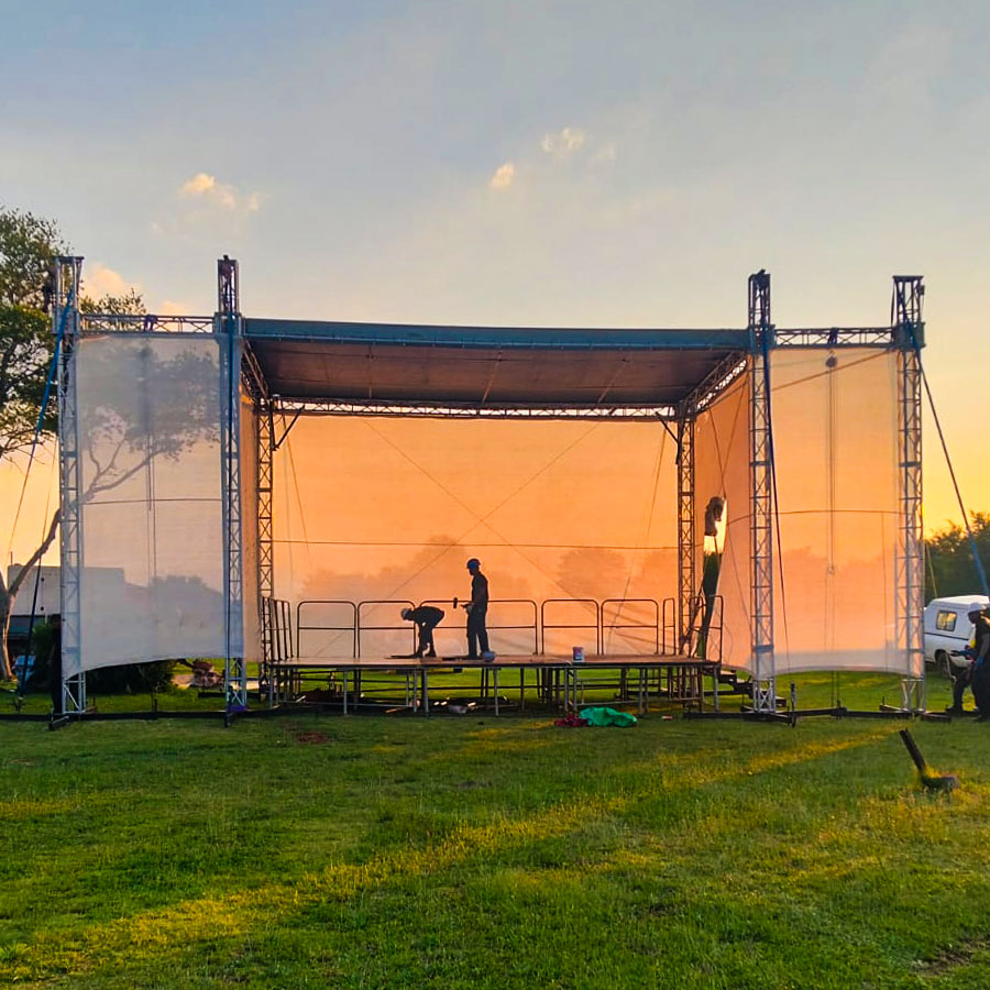 Crew Clearing Stage Deck